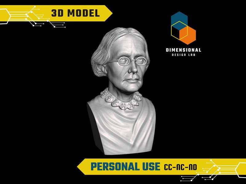 Susan B. Anthony - High-Quality STL File for 3D Printing (PERSONAL USE)