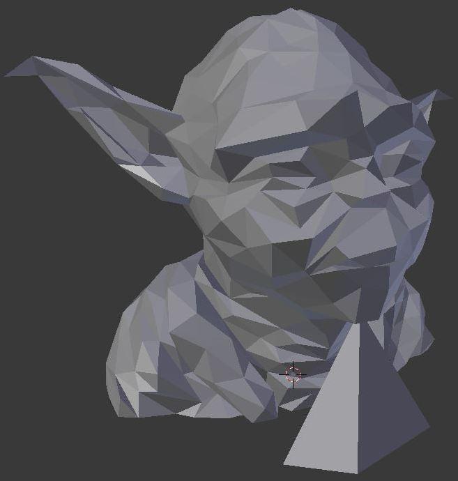 Low Polygon Yoda / Low Res Yoda with chin support