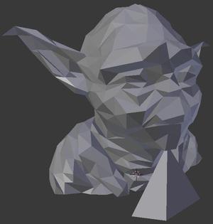 Low Polygon Yoda / Low Res Yoda with chin support