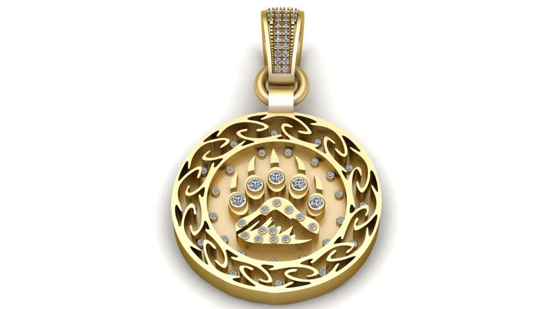 ROUND GOLD PENDANT  3d printable model