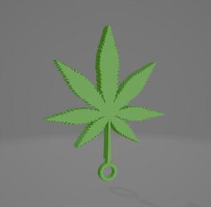 Keychain hemp leaf