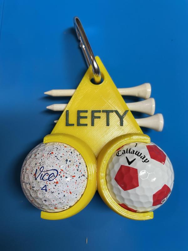 Lefty GOLF BALL AND TEE HOLDER