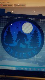 Bigfoot Believe wall decor or centerpiece shelf decor / garage decor