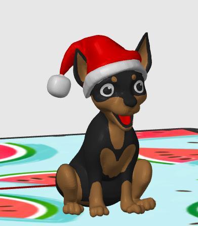 perro sentado navideño