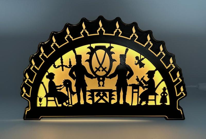 Schwibbogen 'Bergmann' Lamp - old German Christmas decoration