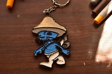 Key ring smurf cat