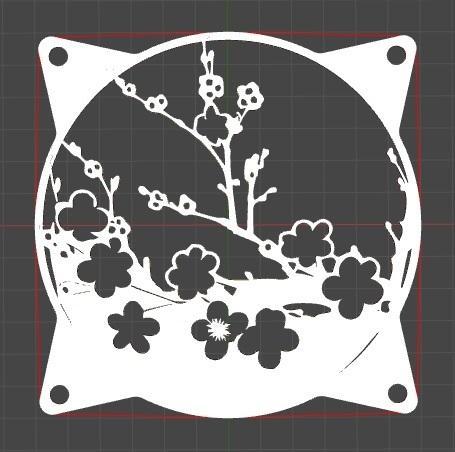 120mm fan cover - Cherry blossom - Sakura