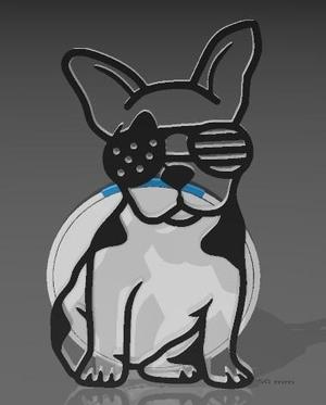 Suporte Alexa Echo Pop Bulldog Francês De Óculos