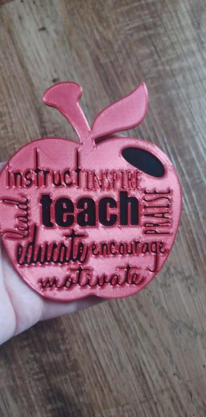 Teacher Apple Magnet/ Wall art/ desk decor/ cake topper/ appreciation/ teacher gift/ thank you teacher