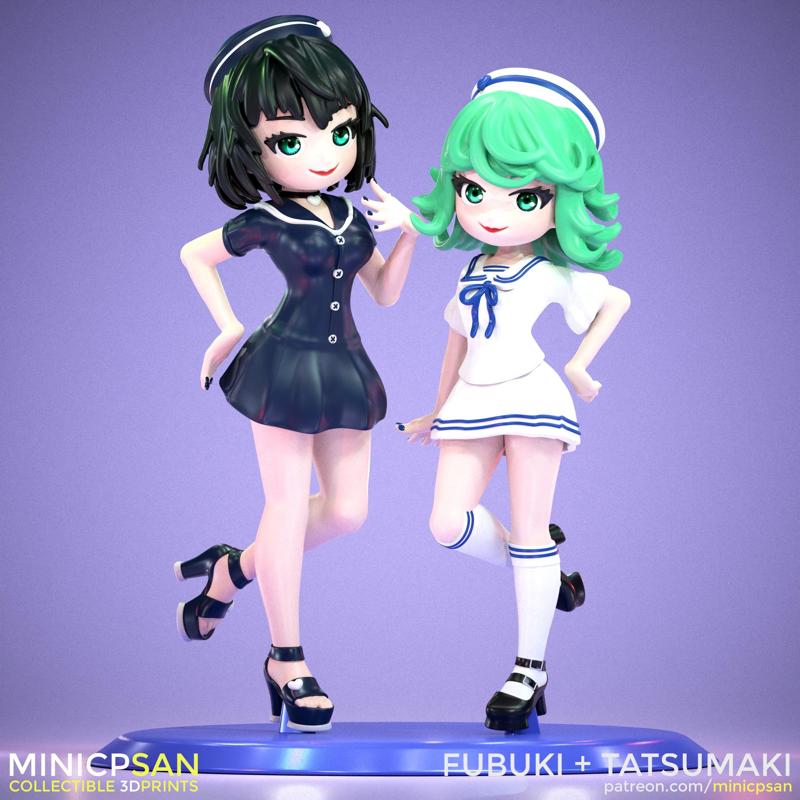 Fubuki and Tatsumaki - Cute Sailor Outfit - One Punch Man Anime Figure - 3D Printing