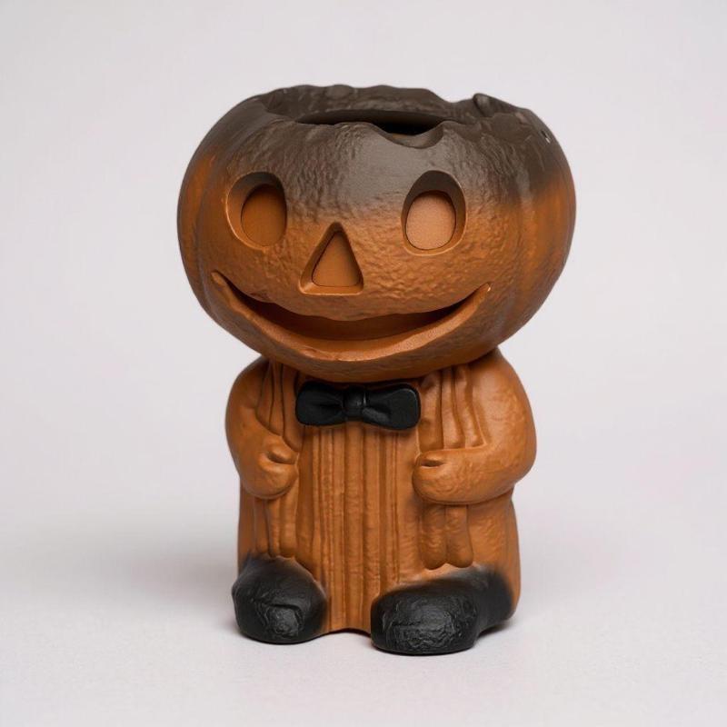 Vintage halloween pumpkin head boy bucket lantern