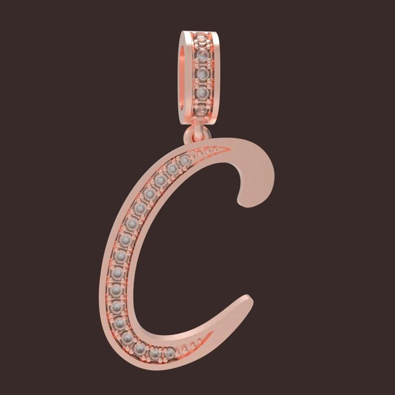 INITIAL "C" DIAMOND PENDANT