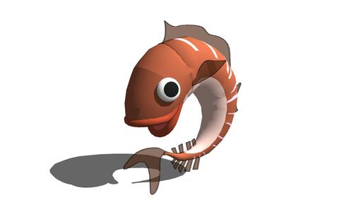 POISSONS FISH 3D MODEL ORCHID FISH OCEAN SEA ROCK TOON