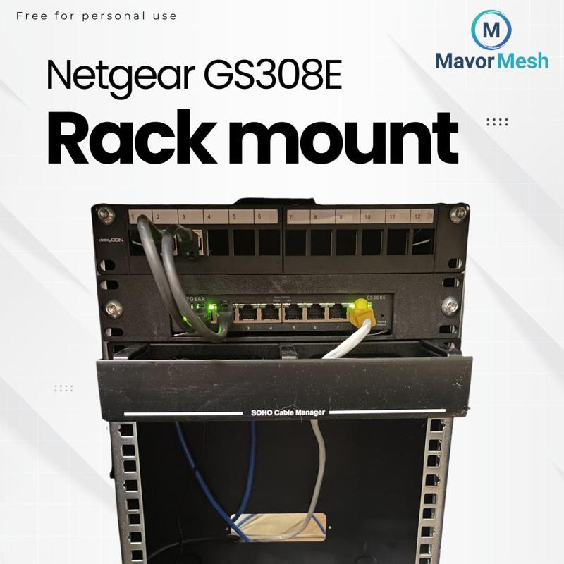Rack mount Netgear GS308E - 1U 10 inch