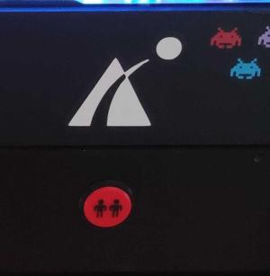 Botones de 1 o 2 jugadores máquina arcade