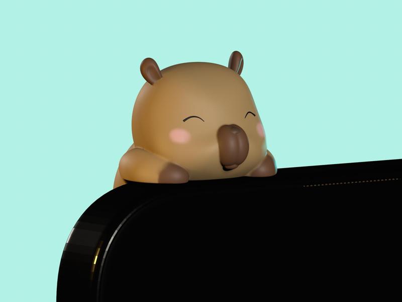 Capibara Peeker Charm (hippers)  for smartphone