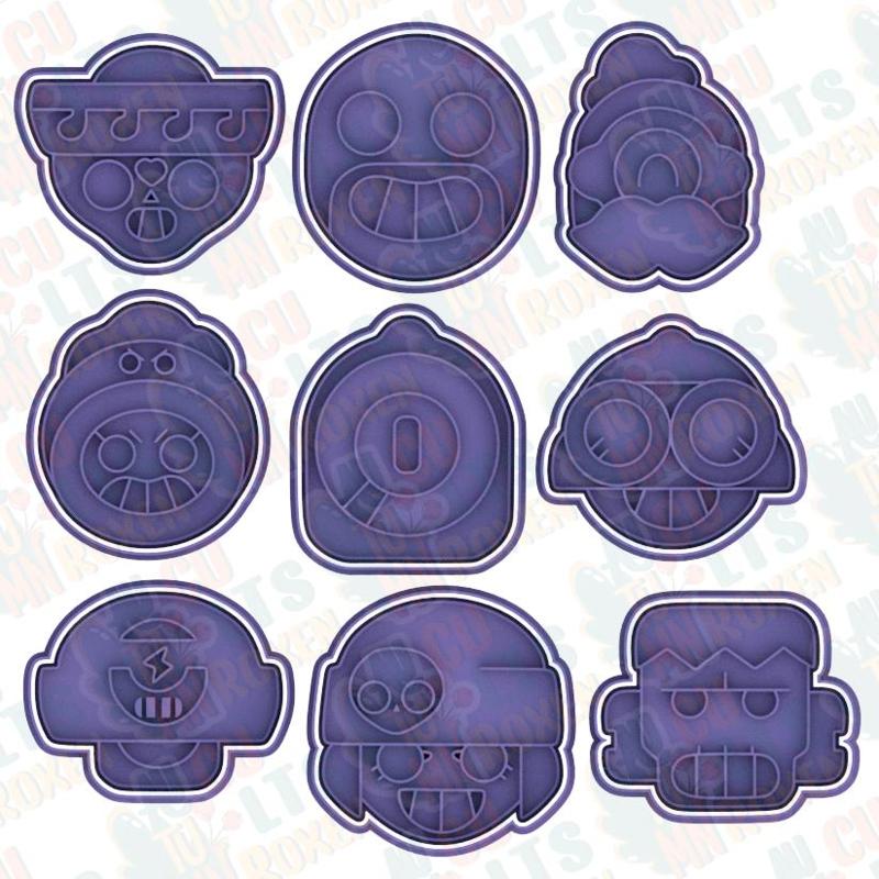 Brawl stars icons cookie cutter set of 9 -2 *