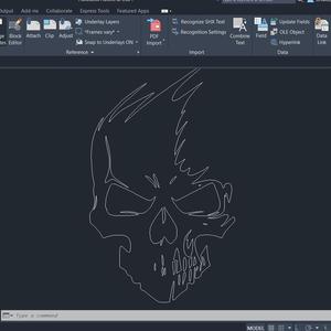 Punk Skull – Stylized 3D Model for Laser Cutting & 3D Printing (DXF, STL, STEP, SLDPRT)