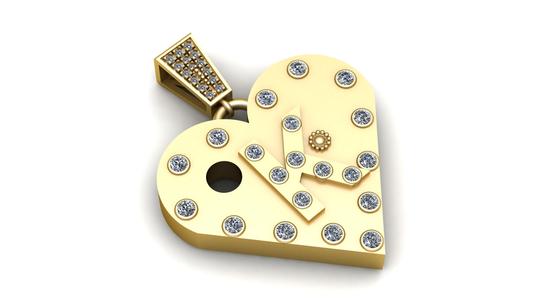 K GOLD HEART PENDANT  3d printable model