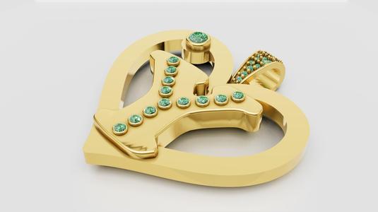 Y HEART GOLD PENDANT 3d printable model
