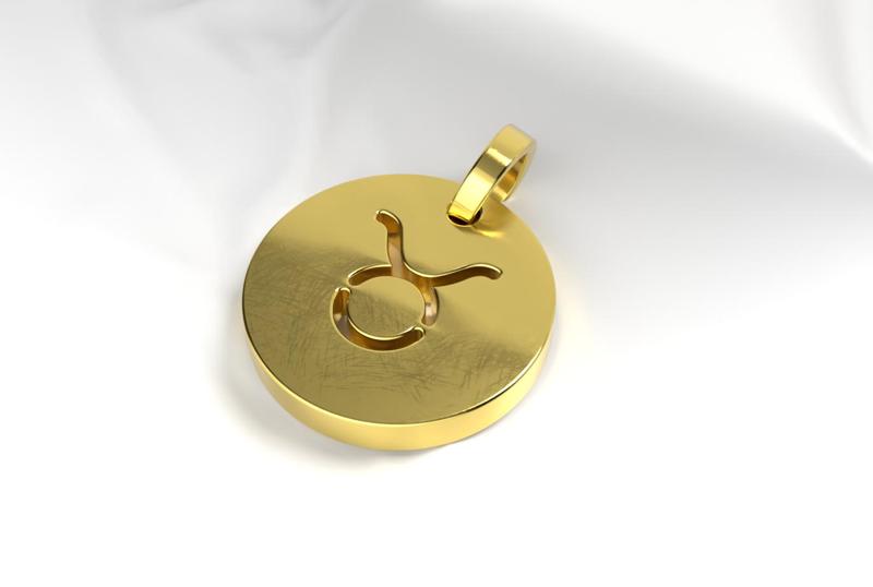 🐂 Taurus Zodiac Pendant – 3D Printable Charm with Loop