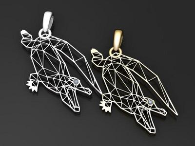 Geometric Bat Pendant  3d printable model