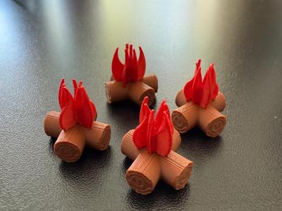 Small Fire Figure / Standee for Gaming