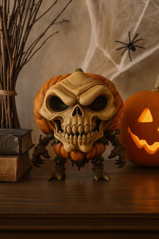 Pumpkin Skull Monster Figurine | Creepy Halloween 3D Print | Horror Fantasy Miniature