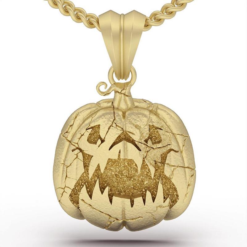 pumpkin skull pendant