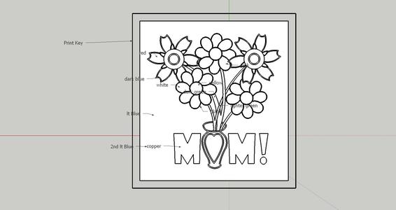 Happy Mother's Day! Thanks' Mom With Flowers! 10 Colors Any Printer Can Make With Z Hop!