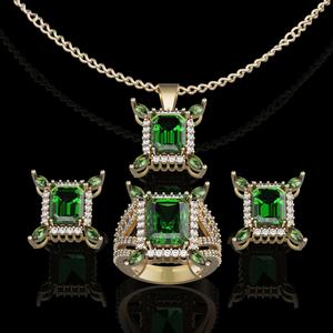 lux set ring pendant and earrings