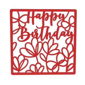 Happy birthday and Flowers Frame