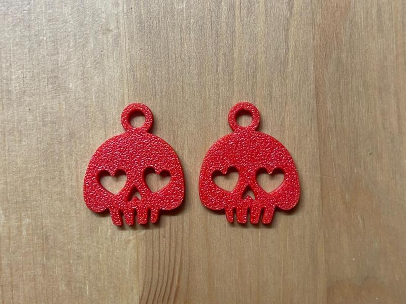 Heart Skull Heart Eye Earrings