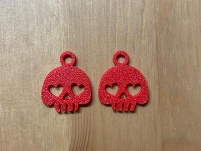 Heart Skull Heart Eye Earrings