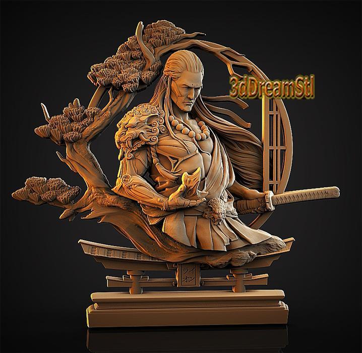 Samurai STL model, CNC router engraver, artcam, Aspire, cnc files, wood, art, wall decor, CNC