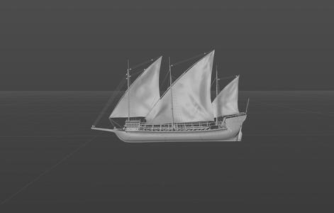 3D digital model of the Russian 22-bank Baltic galley