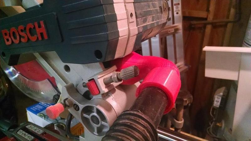 Customizable Vacuum Hose adapter, REMIX added bent pipe for miter saw