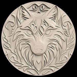 3D Model STL File for CNC Router/Laser & 3D Printer A Wolf with Tribal Markings