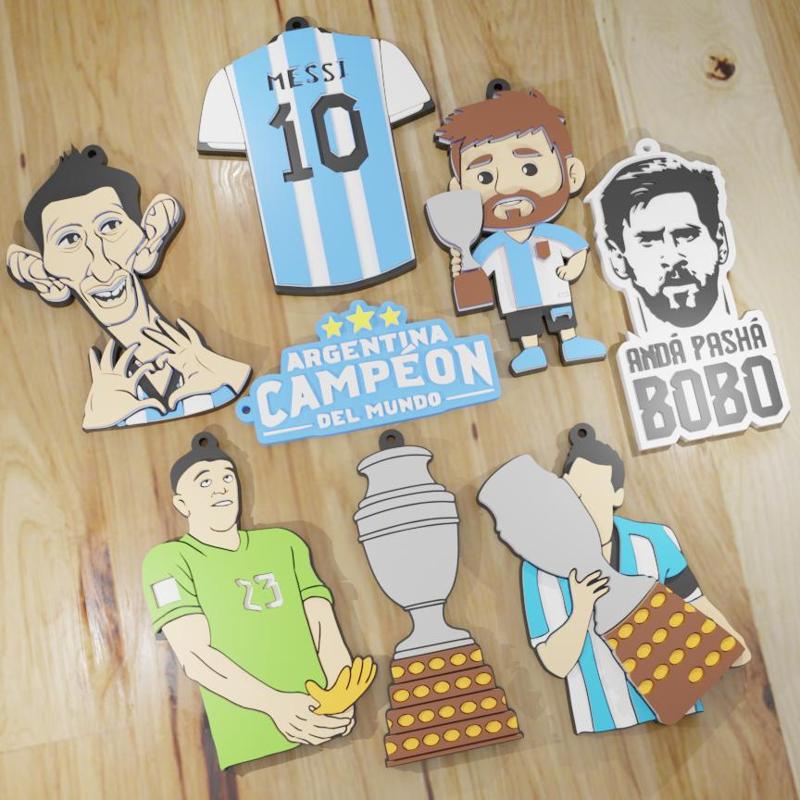 PACK 8 KEYCHAINS/KEYCHAIN WORLD CUP ARGENTINA (STL AND 3MF)