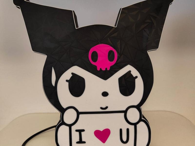 Kuromi, with a romantic touch