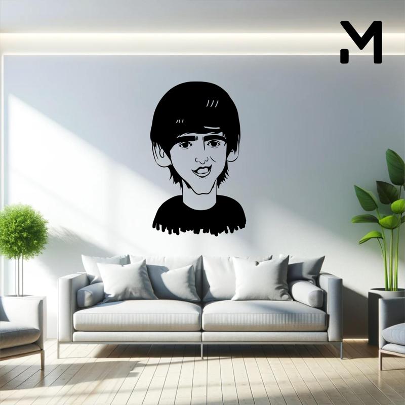 Wall silhouette - The Beatles Faces