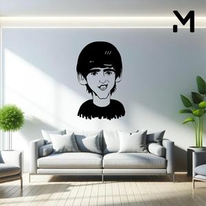 Wall silhouette - The Beatles Faces