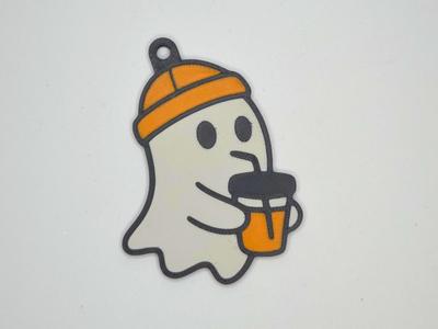 Iced Coffee Ghost Keychain