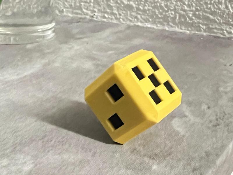 Dice with square styled cutouts, 25x25x25