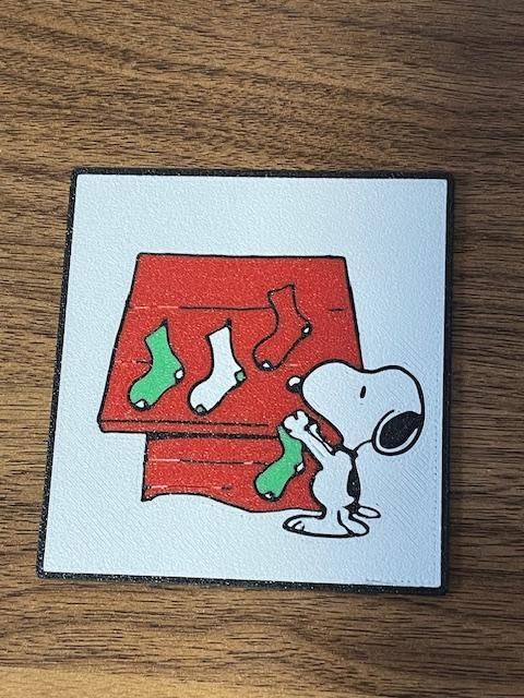 Snoopy Christmas Stockings poster sign