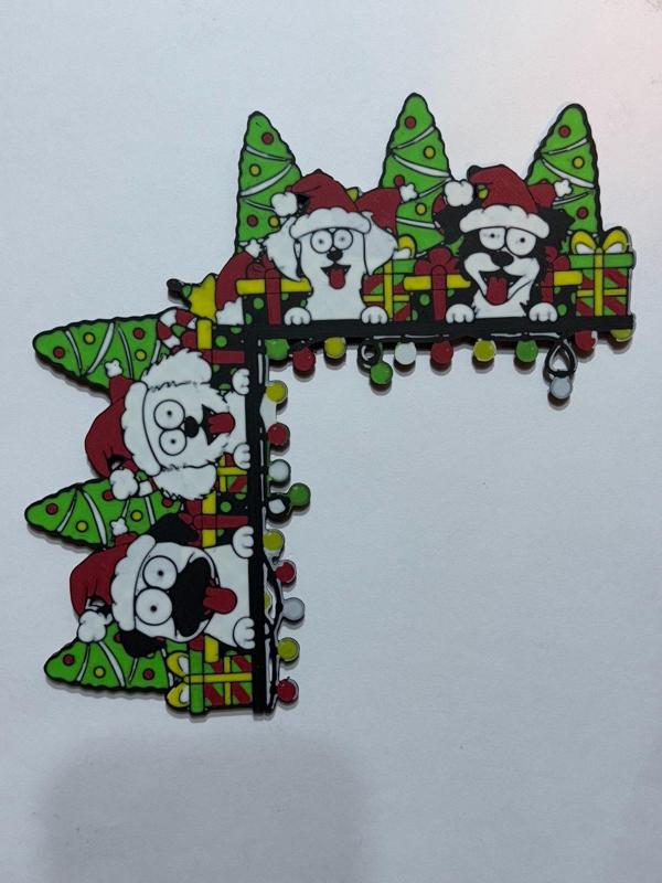 Christmas dog door corner