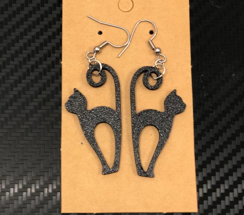 Black cat earrings