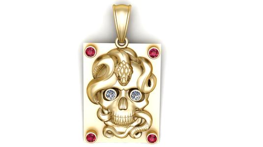 gold skull charm 3D printable model