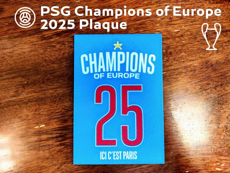 PSG Champions of Europe 2025 Plaque
