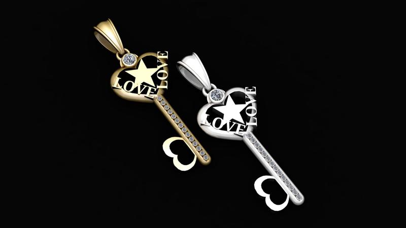 key pendant 3d printable model